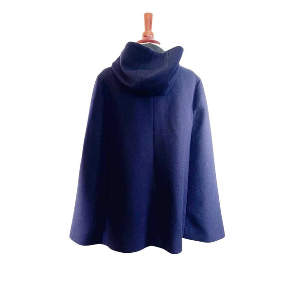 J CREW Toggle Closure Wool Cashmere Cape Coat Dark Navy in Size S/M - Picture 7 of 9